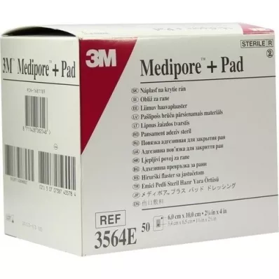MEDIPORE Plus Pad 3564E steriel wondverband, 50 stuks MEDIPORE Plus Pad 3564E steriel wondverband, 50 stuks