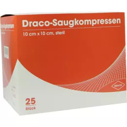 SAUGKOMPRESSEN steriel 10x10 cm Draco, 25 st