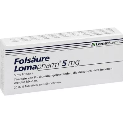 FOLSÄURE LOMAPHARM 5 mg tabletten, 20 stuks FOLSÄURE LOMAPHARM 5 mg tabletten, 20 stuks