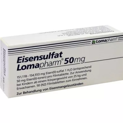 EISENSULFAT Lomapharm 50 mg filmomhulde tabletten, 50 stuks EISENSULFAT Lomapharm 50 mg filmomhulde tabletten, 50 stuks