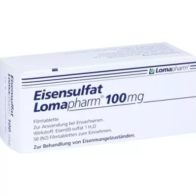 EISENSULFAT Lomapharm 100 mg filmomhulde tabletten, 50 stuks EISENSULFAT Lomapharm 100 mg filmomhulde tabletten, 50 stuks