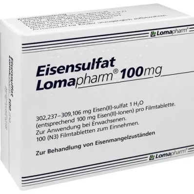 EISENSULFAT Lomapharm 100 mg filmomhulde tabletten, 100 st EISENSULFAT Lomapharm 100 mg filmomhulde tabletten, 100 st