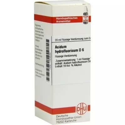 ACIDUM HYDROFLUORICUM D 6 Verdunning, 20 ml ACIDUM HYDROFLUORICUM D 6 Verdunning, 20 ml