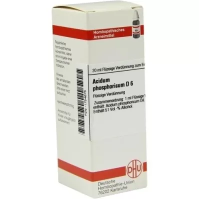 ACIDUM PHOSPHORICUM D 6 Verdunning, 20 ml ACIDUM PHOSPHORICUM D 6 Verdunning, 20 ml
