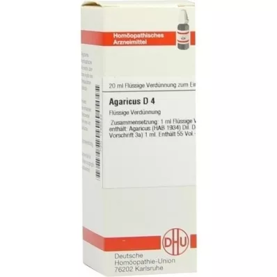 AGARICUS D 4 verdunning, 20 ml AGARICUS D 4 verdunning, 20 ml