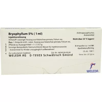 BRYOPHYLLUM 5% 1 ml oplossing voor injectie, 8X1 ml BRYOPHYLLUM 5% 1 ml oplossing voor injectie, 8X1 ml