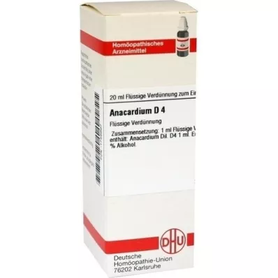 ANACARDIUM D 4 verdunning, 20 ml ANACARDIUM D 4 verdunning, 20 ml