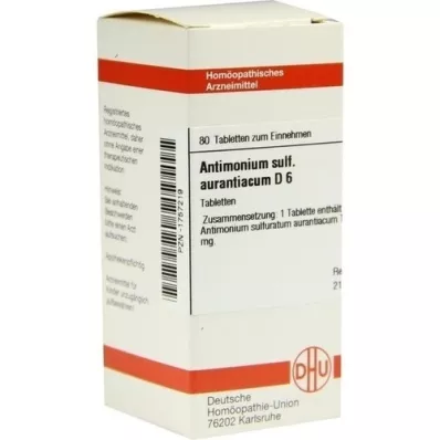 ANTIMONIUM SULFURATUM aurantiacum D 6 tabletten, 80 st ANTIMONIUM SULFURATUM aurantiacum D 6 tabletten, 80 st
