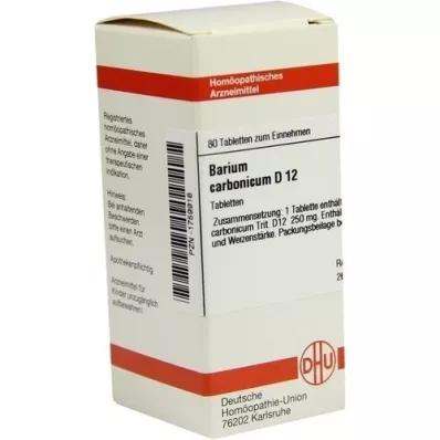 BARIUM CARBONICUM D 12 tabletten, 80 st BARIUM CARBONICUM D 12 tabletten, 80 st