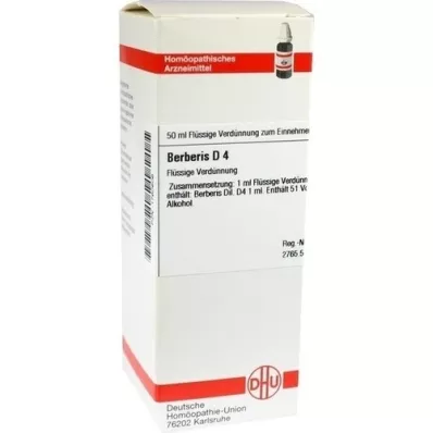 BERBERIS D 4 verdunning, 50 ml BERBERIS D 4 verdunning, 50 ml