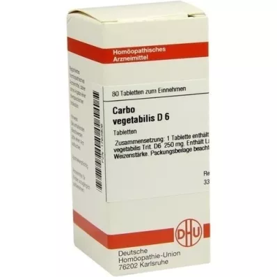 CARBO VEGETABILIS D 6 tabletten, 80 st
