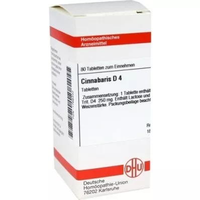 CINNABARIS D 4 tabletten, 80 st CINNABARIS D 4 tabletten, 80 st