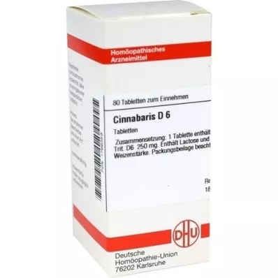 CINNABARIS D 6 tabletten, 80 st CINNABARIS D 6 tabletten, 80 st