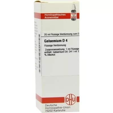 GELSEMIUM D 4 verdunning, 20 ml GELSEMIUM D 4 verdunning, 20 ml