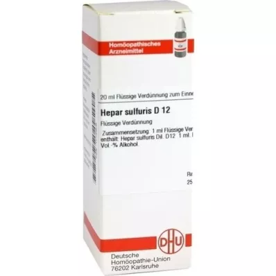 HEPAR SULFURIS D 12 Verdunning, 20 ml HEPAR SULFURIS D 12 Verdunning, 20 ml