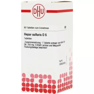 HEPAR SULFURIS D 6 tabletten, 80 st HEPAR SULFURIS D 6 tabletten, 80 st