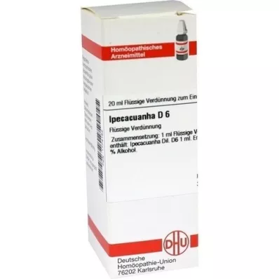 IPECACUANHA D 6 Verdunning, 20 ml IPECACUANHA D 6 Verdunning, 20 ml