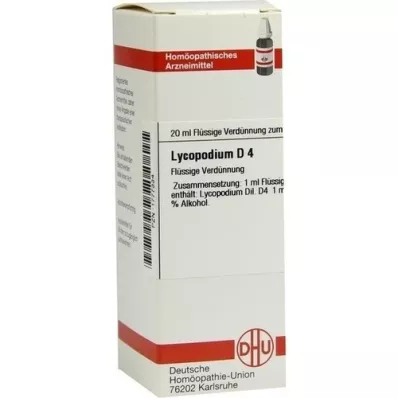 LYCOPODIUM D 4 verdunning, 20 ml LYCOPODIUM D 4 verdunning, 20 ml