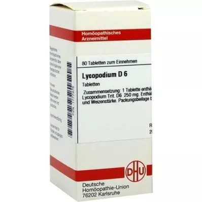 LYCOPODIUM D 6 tabletten, 80 st LYCOPODIUM D 6 tabletten, 80 st