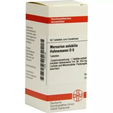 MERCURIUS SOLUBILIS Hahnemanni D 6 tabletten, 80 st MERCURIUS SOLUBILIS Hahnemanni D 6 tabletten, 80 st