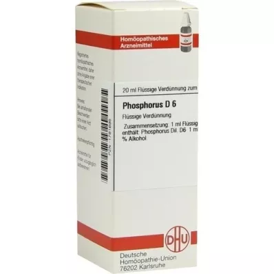 PHOSPHORUS D 6 Verdunning, 20 ml PHOSPHORUS D 6 Verdunning, 20 ml