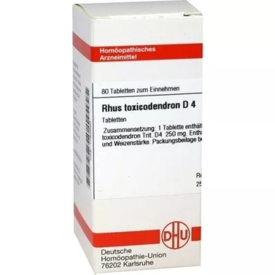 RHUS TOXICODENDRON D 4 tabletten, 80 st RHUS TOXICODENDRON D 4 tabletten, 80 st