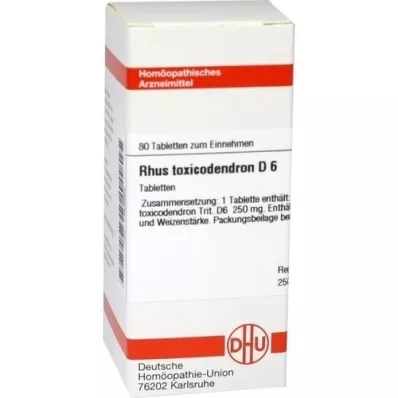 RHUS TOXICODENDRON D 6 tabletten, 80 st RHUS TOXICODENDRON D 6 tabletten, 80 st