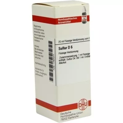 SULFUR D 6 Verdunning, 20 ml SULFUR D 6 Verdunning, 20 ml