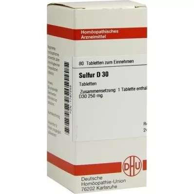 SULFUR D 30 tabletten, 80 st SULFUR D 30 tabletten, 80 st