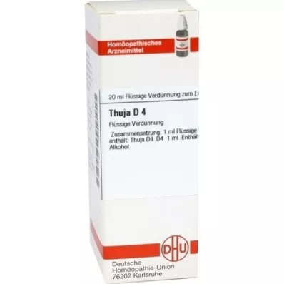 THUJA D 4 verdunning, 20 ml THUJA D 4 verdunning, 20 ml