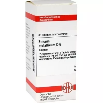 ZINCUM METALLICUM D 6 tabletten, 80 st