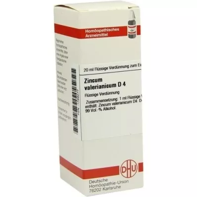 ZINCUM VALERIANICUM D 4 verdunning, 20 ml