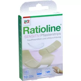 RATIOLINE gevoelige pleisterstrips in 2 maten, 10 stuks