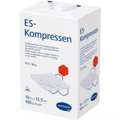 ES-KOMPRESSEN niet-steriel 10x12,5 cm 16-voudig, 100 stuks