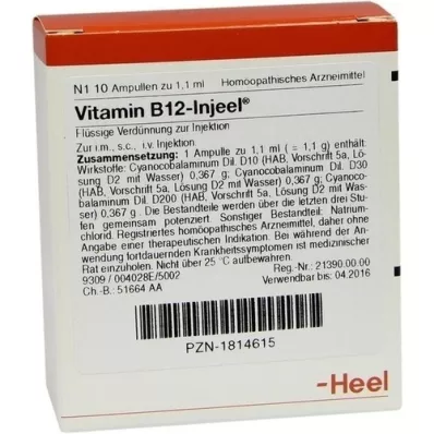 VITAMIN B12 INJEEL Ampullen, 10 stuks VITAMIN B12 INJEEL Ampullen, 10 stuks