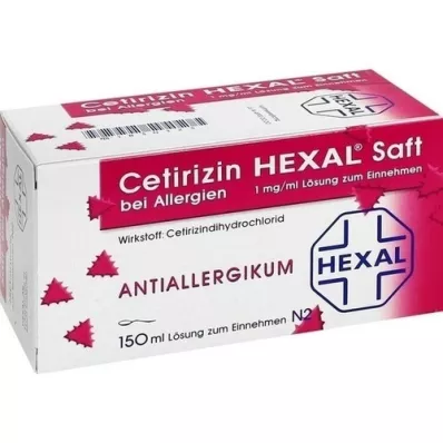 CETIRIZIN HEXAL Sap voor allergieën, 150 ml CETIRIZIN HEXAL Sap voor allergieën, 150 ml