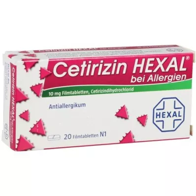 CETIRIZIN HEXAL Filmomhulde tabletten voor allergieën, 20 stuks CETIRIZIN HEXAL Filmomhulde tabletten voor allergieën, 20 stuks