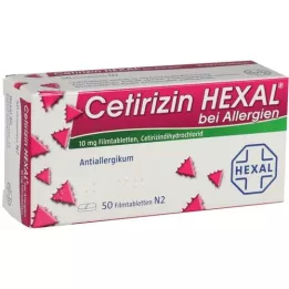 CETIRIZIN HEXAL Filmomhulde tabletten voor allergieën, 50 stuks