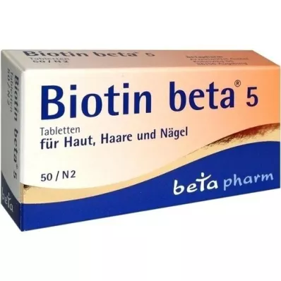 BIOTIN BETA 5 tabletten, 50 stuks BIOTIN BETA 5 tabletten, 50 stuks