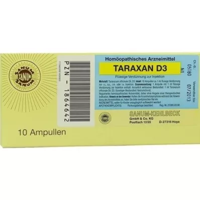 TARAXAN D 3 injectieampullen, 10X1 ml TARAXAN D 3 injectieampullen, 10X1 ml