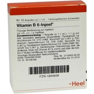 VITAMIN B6 INJEEL Ampullen, 10 stuks