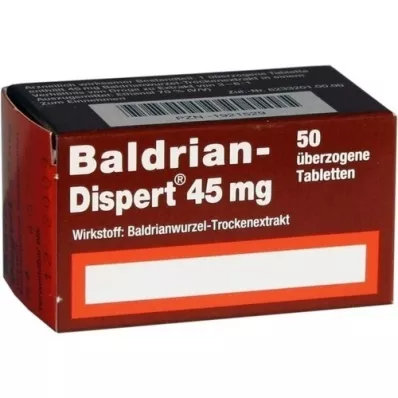 BALDRIAN DISPERT 45 mg omhulde tabletten, 50 stuks BALDRIAN DISPERT 45 mg omhulde tabletten, 50 stuks