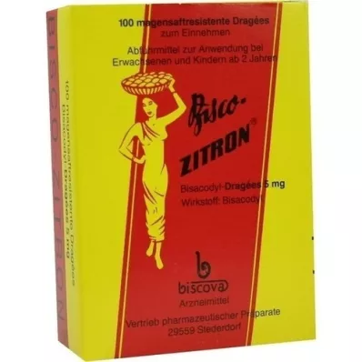 BISCO-ZITRON maagsapresistente dragees, 100 stuks BISCO-ZITRON maagsapresistente dragees, 100 stuks