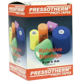 PRESSOTHERM Cohesief verband 8 cmx4 m geel, 1 stuk