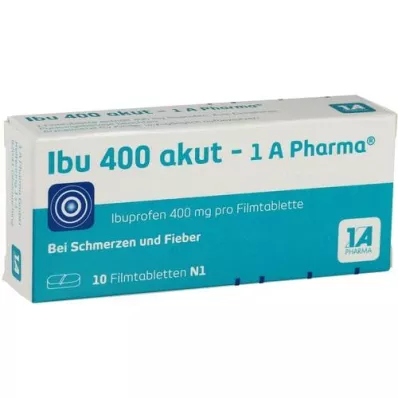 IBU 400 akut-1A Pharma filmomhulde tabletten, 10 stuks IBU 400 akut-1A Pharma filmomhulde tabletten, 10 stuks