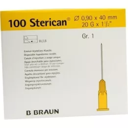 STERICAN Canules Luer-Lok 0,90x40 mm maat 1 geel, 100 stuks