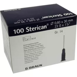 STERICAN Canules Luer-Lok 0,60x30 mm maat 14 blauw, 100 stuks