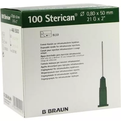 STERICAN Canules 21 Gx2 0,8x50 mm, 100 stuks