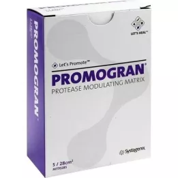 PROMOGRAN Steriele tamponades van 28 vierkante cm, 5 stuks