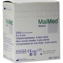 VLIESKOMPRESSEN 5x5 cm steriel, 25X2 st